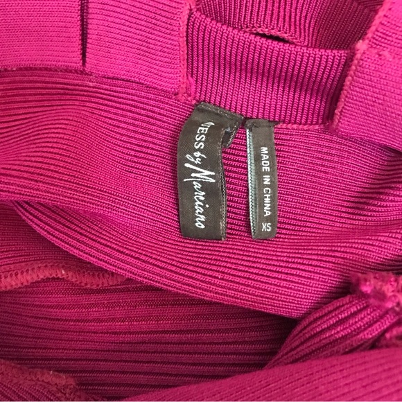 Guess Chevron Mirage Bandage Dress Bodycon V-Neck Mini Stretch Sleeveless Sexy - Picture 6 of 16